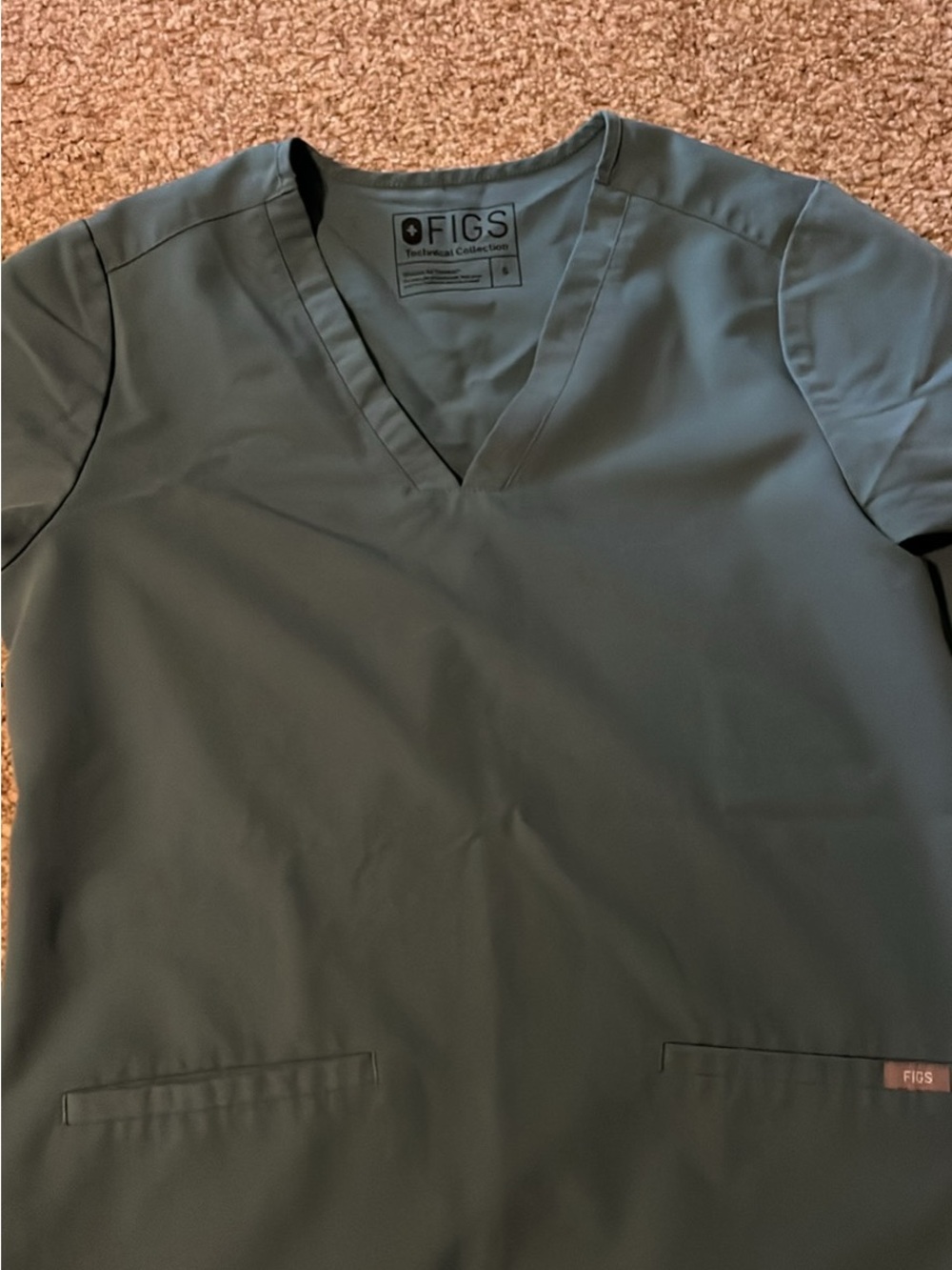 Figs V-neck Scrub Top in Deep Teal Green